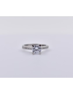 ANELLO SOLITARIO IN ORO BIANCO CON DIAMANTI NATURALI 1.42 CARATI