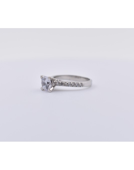ANELLO SOLITARIO IN ORO BIANCO CON DIAMANTI NATURALI 1.42 CARATI