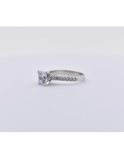 ANELLO SOLITARIO IN ORO BIANCO CON DIAMANTI NATURALI 1.42 CARATI