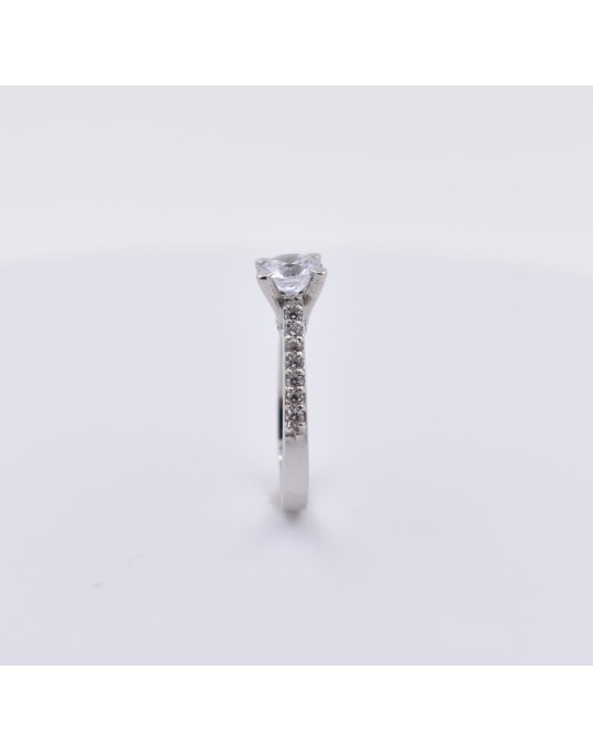 ANELLO SOLITARIO IN ORO BIANCO CON DIAMANTI NATURALI 1.42 CARATI