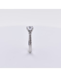 ANELLO SOLITARIO IN ORO BIANCO CON DIAMANTI NATURALI 1.42 CARATI