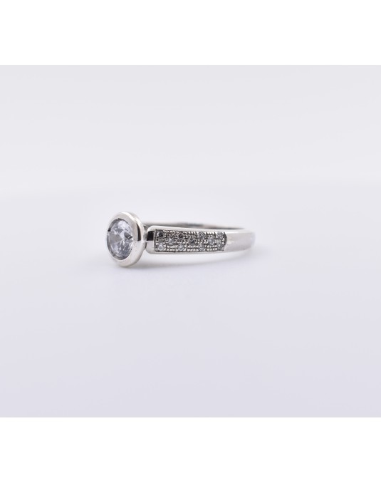 ANELLO SOLITARIO IN ORO BIANCO CON DIAMANTI NATURALI 1.22 CARATI
