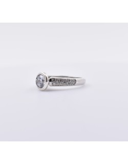 ANELLO SOLITARIO IN ORO BIANCO CON DIAMANTI NATURALI 1.22 CARATI