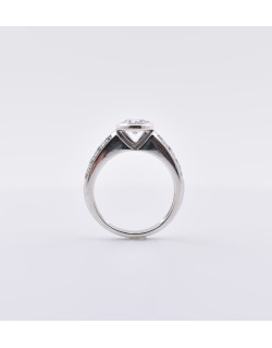 ANELLO SOLITARIO IN ORO BIANCO CON DIAMANTI NATURALI 1.22 CARATI