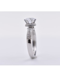 ANELLO SOLITARIO IN ORO BIANCO CON DIAMANTI NATURALI 1.40 CARATI