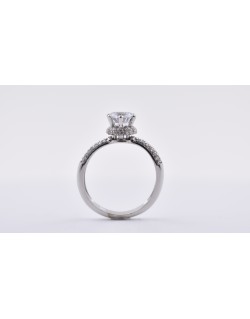 ANELLO SOLITARIO IN ORO BIANCO CON DIAMANTI NATURALI 1.40 CARATI