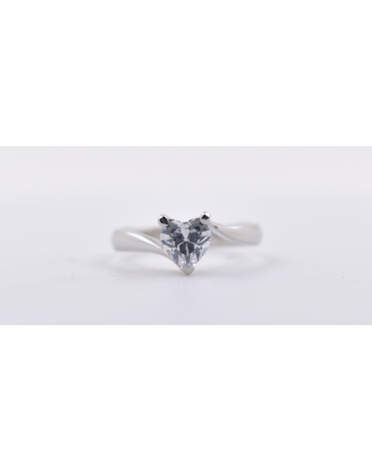 ANELLO SOLITARIO IN ORO BIANCO 18 K CON DIAMANTE NATURALE CERTIFICATO DGC