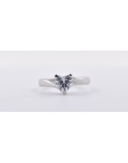 ANELLO SOLITARIO IN ORO BIANCO 18 K CON DIAMANTE NATURALE CERTIFICATO DGC