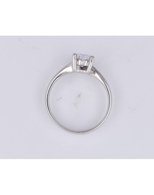 ANELLO SOLITARIO IN ORO BIANCO 18 K CON DIAMANTE NATURALE CERTIFICATO DGC