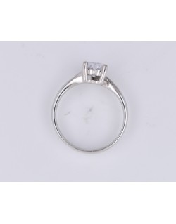 ANELLO SOLITARIO IN ORO BIANCO 18 K CON DIAMANTE NATURALE CERTIFICATO DGC