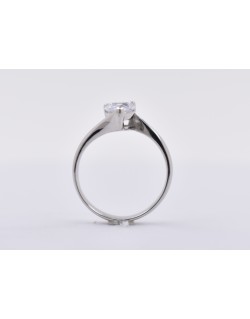 ANELLO SOLITARIO IN ORO BIANCO 18 K CON DIAMANTE NATURALE CERTIFICATO DGC
