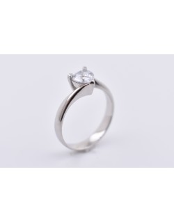 ANELLO SOLITARIO IN ORO BIANCO 18 K CON DIAMANTE NATURALE CERTIFICATO DGC