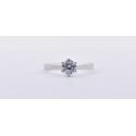 ANELLO SOLITARIO IN ORO BIANCO 18 K CON DIAMANTE NATURALE CERTIFICATO DGC