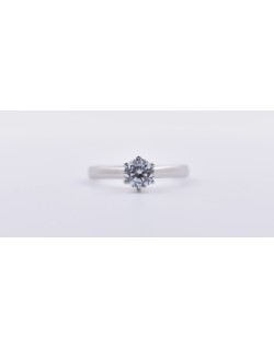 ANELLO SOLITARIO IN ORO BIANCO 18 K CON DIAMANTE NATURALE CERTIFICATO DGC
