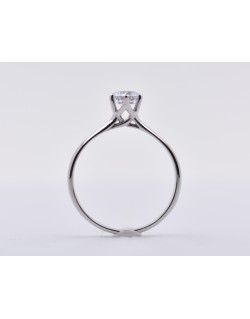 ANELLO SOLITARIO IN ORO BIANCO 18 K CON DIAMANTE NATURALE CERTIFICATO DGC
