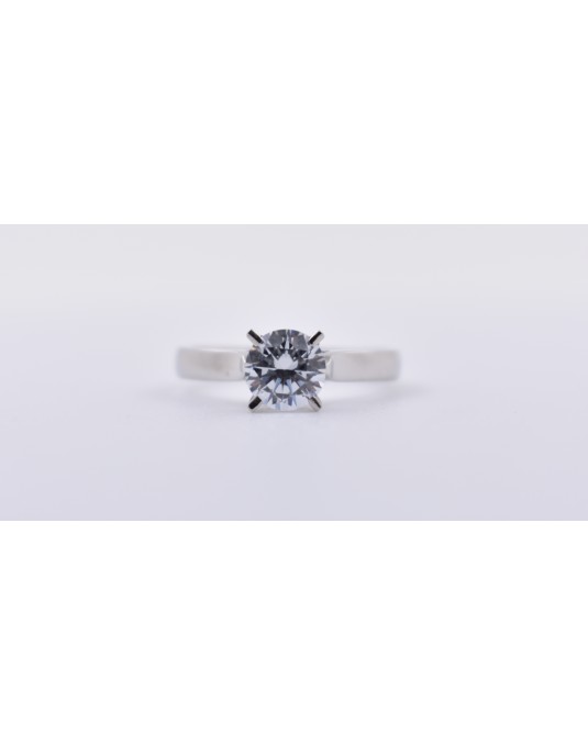 ANELLO SOLITARIO IN ORO BIANCO 18 K CON DIAMANTE NATURALE CERTIFICATO DGC
