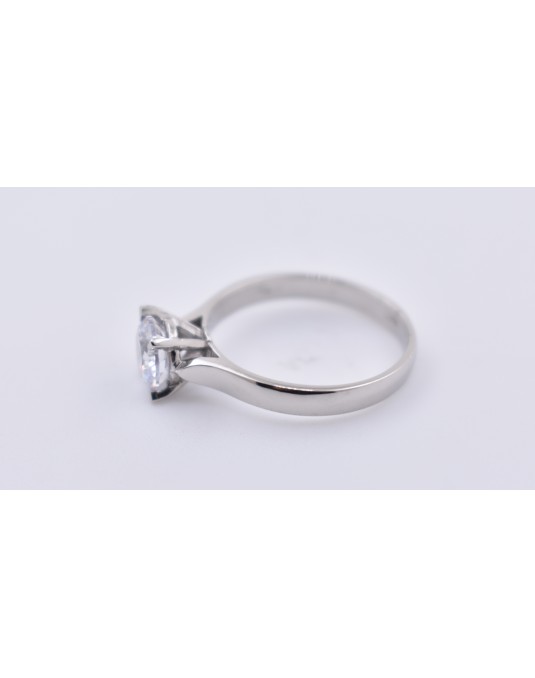 ANELLO SOLITARIO IN ORO BIANCO 18 K CON DIAMANTE NATURALE CERTIFICATO DGC