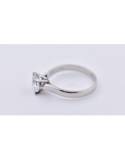 ANELLO SOLITARIO IN ORO BIANCO 18 K CON DIAMANTE NATURALE CERTIFICATO DGC