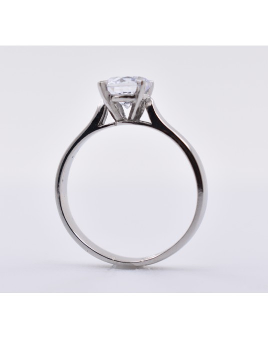 ANELLO SOLITARIO IN ORO BIANCO 18 K CON DIAMANTE NATURALE CERTIFICATO DGC