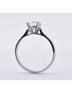 ANELLO SOLITARIO IN ORO BIANCO 18 K CON DIAMANTE NATURALE CERTIFICATO DGC