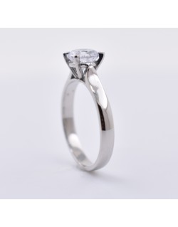 ANELLO SOLITARIO IN ORO BIANCO 18 K CON DIAMANTE NATURALE CERTIFICATO DGC