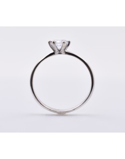 ANELLO SOLITARIO IN ORO BIANCO 18 K CON DIAMANTE NATURALE CERTIFICATO DGC