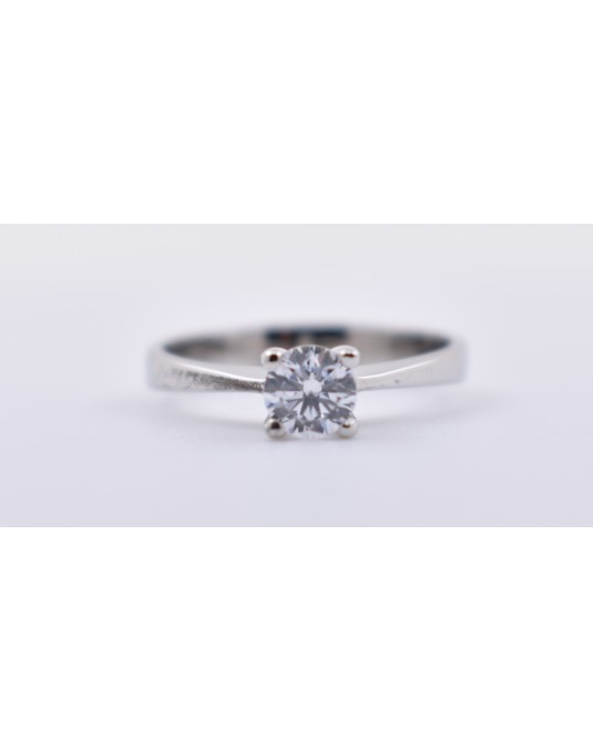 ANELLO SOLITARIO IN ORO BIANCO 18 K CON DIAMANTE NATURALE CERTIFICATO DGC