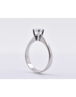 ANELLO SOLITARIO IN ORO BIANCO 18 K CON DIAMANTE NATURALE CERTIFICATO DGC