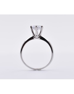 ANELLO SOLITARIO IN ORO BIANCO 18 K CON DIAMANTE NATURALE CERTIFICATO DGC