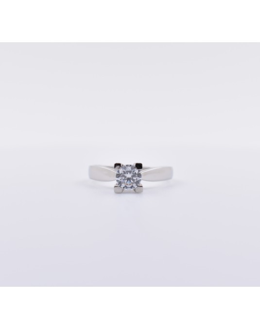 ANELLO SOLITARIO IN ORO BIANCO 18 K CON DIAMANTE NATURALE CERTIFICATO DGC