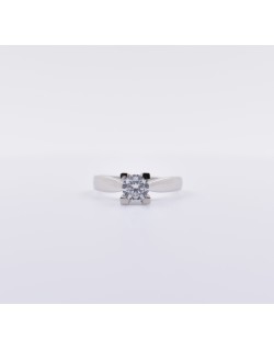 ANELLO SOLITARIO IN ORO BIANCO 18 K CON DIAMANTE NATURALE CERTIFICATO DGC