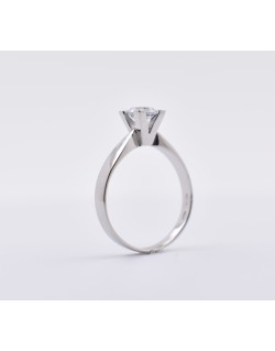 ANELLO SOLITARIO IN ORO BIANCO 18 K CON DIAMANTE NATURALE CERTIFICATO DGC