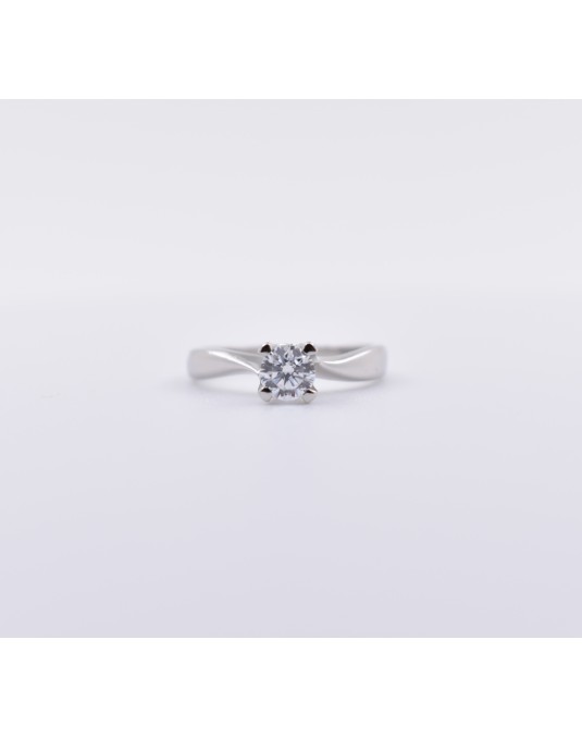 ANELLO SOLITARIO IN ORO BIANCO 18 K CON DIAMANTE NATURALE CERTIFICATO DGC
