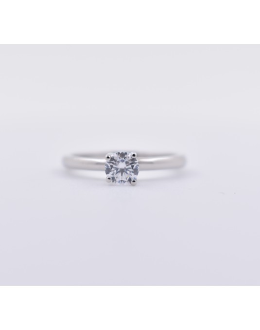 ANELLO SOLITARIO IN ORO BIANCO 18 K CON DIAMANTE NATURALE CERTIFICATO DGC