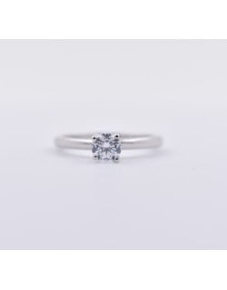 ANELLO SOLITARIO IN ORO BIANCO 18 K CON DIAMANTE NATURALE CERTIFICATO DGC