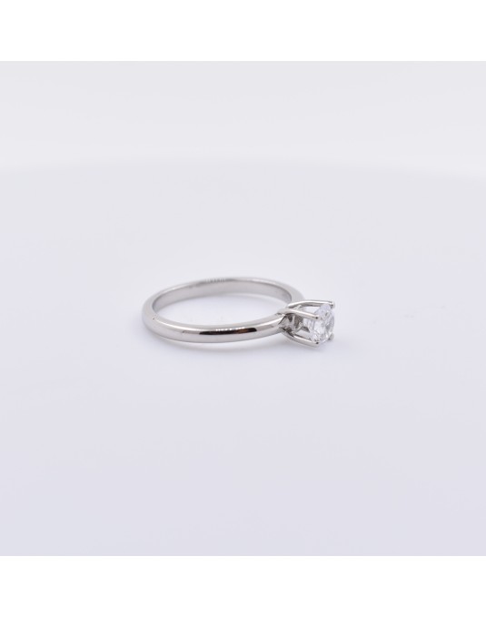 ANELLO SOLITARIO IN ORO BIANCO 18 K CON DIAMANTE NATURALE CERTIFICATO DGC