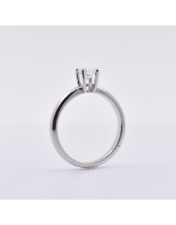 ANELLO SOLITARIO IN ORO BIANCO 18 K CON DIAMANTE NATURALE CERTIFICATO DGC