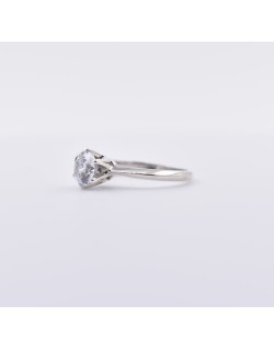 ANELLO SOLITARIO IN ORO BIANCO 18 K CON DIAMANTE NATURALE CERTIFICATO DGC