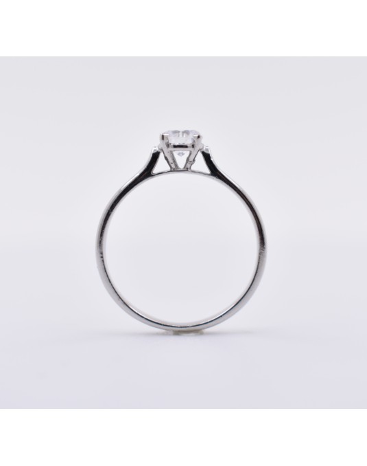 ANELLO SOLITARIO IN ORO BIANCO 18 K CON DIAMANTE NATURALE CERTIFICATO DGC