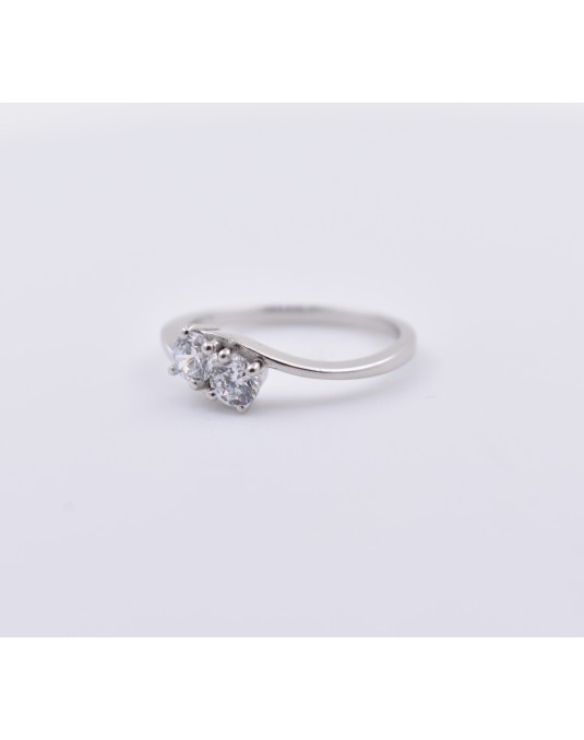 ANELLO BILOGY IN ORO BIANCO 18 K CON DIAMANTI NATURALI E VVS CERTIFICATO