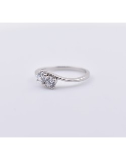 ANELLO BILOGY IN ORO BIANCO 18 K CON DIAMANTI NATURALI E VVS CERTIFICATO