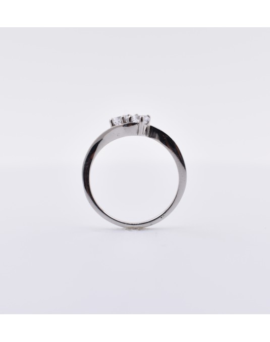 ANELLO BILOGY IN ORO BIANCO 18 K CON DIAMANTI NATURALI E VVS CERTIFICATO