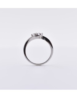 ANELLO BILOGY IN ORO BIANCO 18 K CON DIAMANTI NATURALI E VVS CERTIFICATO