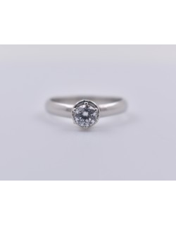 ANELLO SOLITARIO IN ORO BIANCO 18 K CON DIAMANTE NATURALE CERTIFICATO DGC