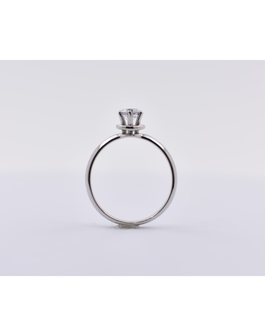 ANELLO SOLITARIO IN ORO BIANCO 18 K CON DIAMANTE NATURALE CERTIFICATO DGC
