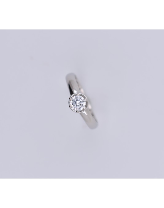 ANELLO SOLITARIO IN ORO BIANCO 18 K CON DIAMANTE NATURALE CERTIFICATO DGC