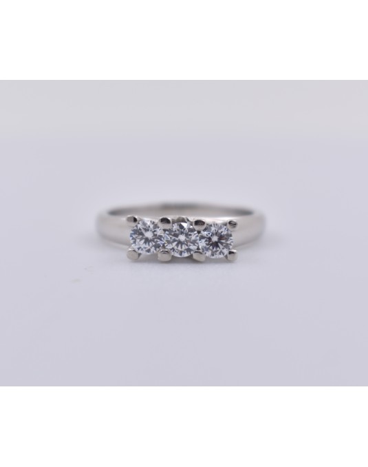 ANELLO TRILOGY IN ORO BIANCO 18 K CON DIAMANTI NATURALI E VVS