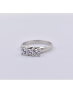 ANELLO TRILOGY IN ORO BIANCO 18 K CON DIAMANTI NATURALI E VVS