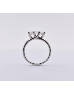 ANELLO TRILOGY IN ORO BIANCO 18 K CON DIAMANTI NATURALI E VVS