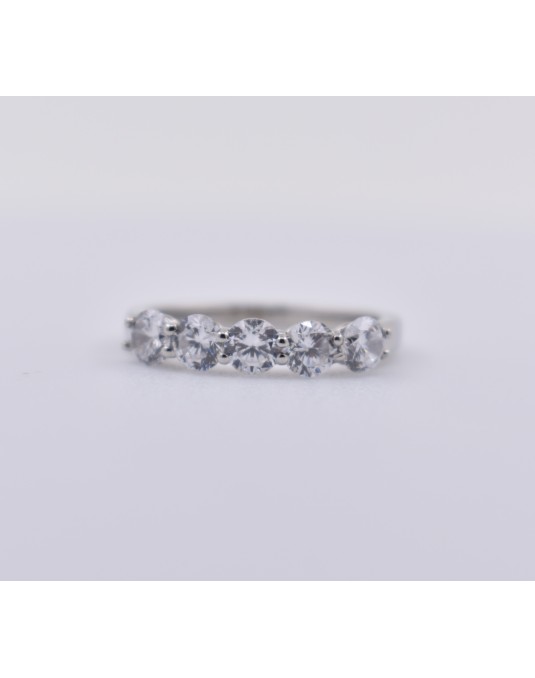 ANELLO RIVIERA VERETTA IN ORO BIANCO 18 K CON DIAMANTI NATURALI E VVS